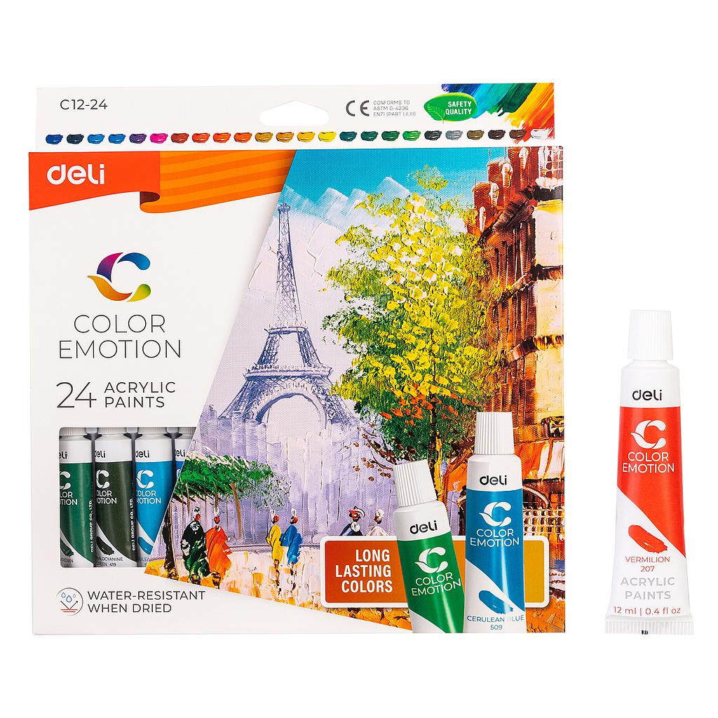 PINTURA ACRILICA DELI X 24 COLORES X12 ML.