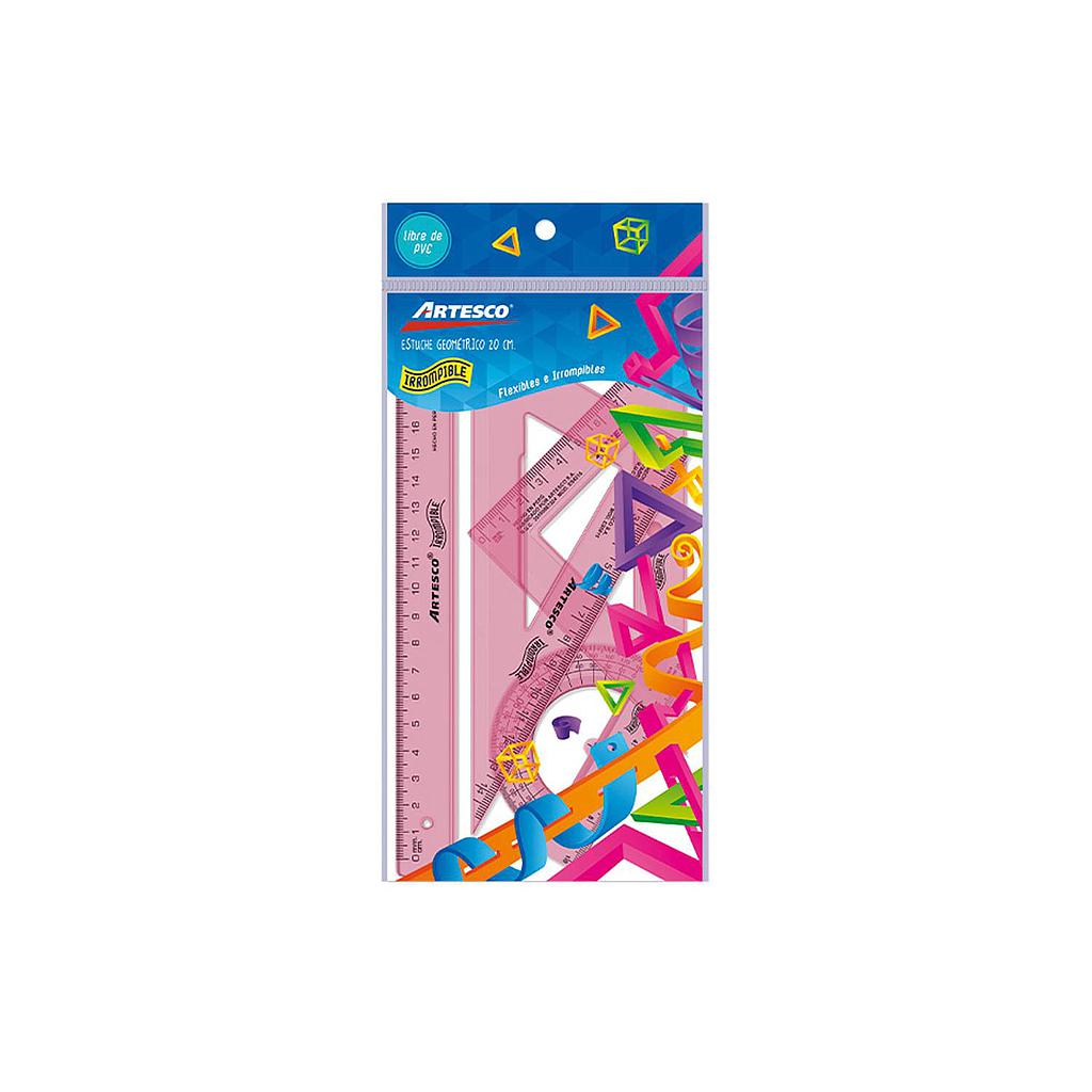 JUEGO DE GEOMETRIA ARTESCO IRROMPIBLE 20CM.