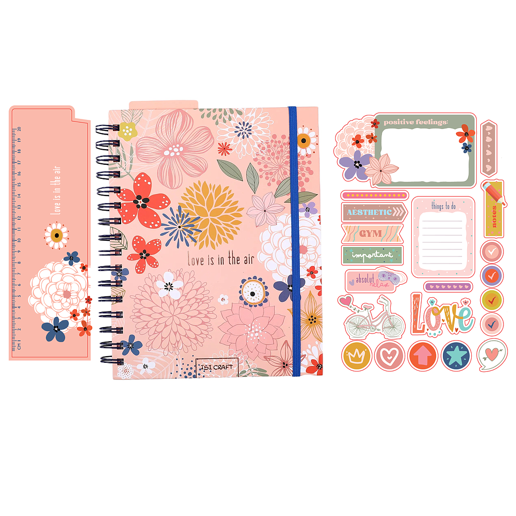 CUADERNO IBI CRAFT LOVE AIR 150 HOJAS 17 X 22CM.