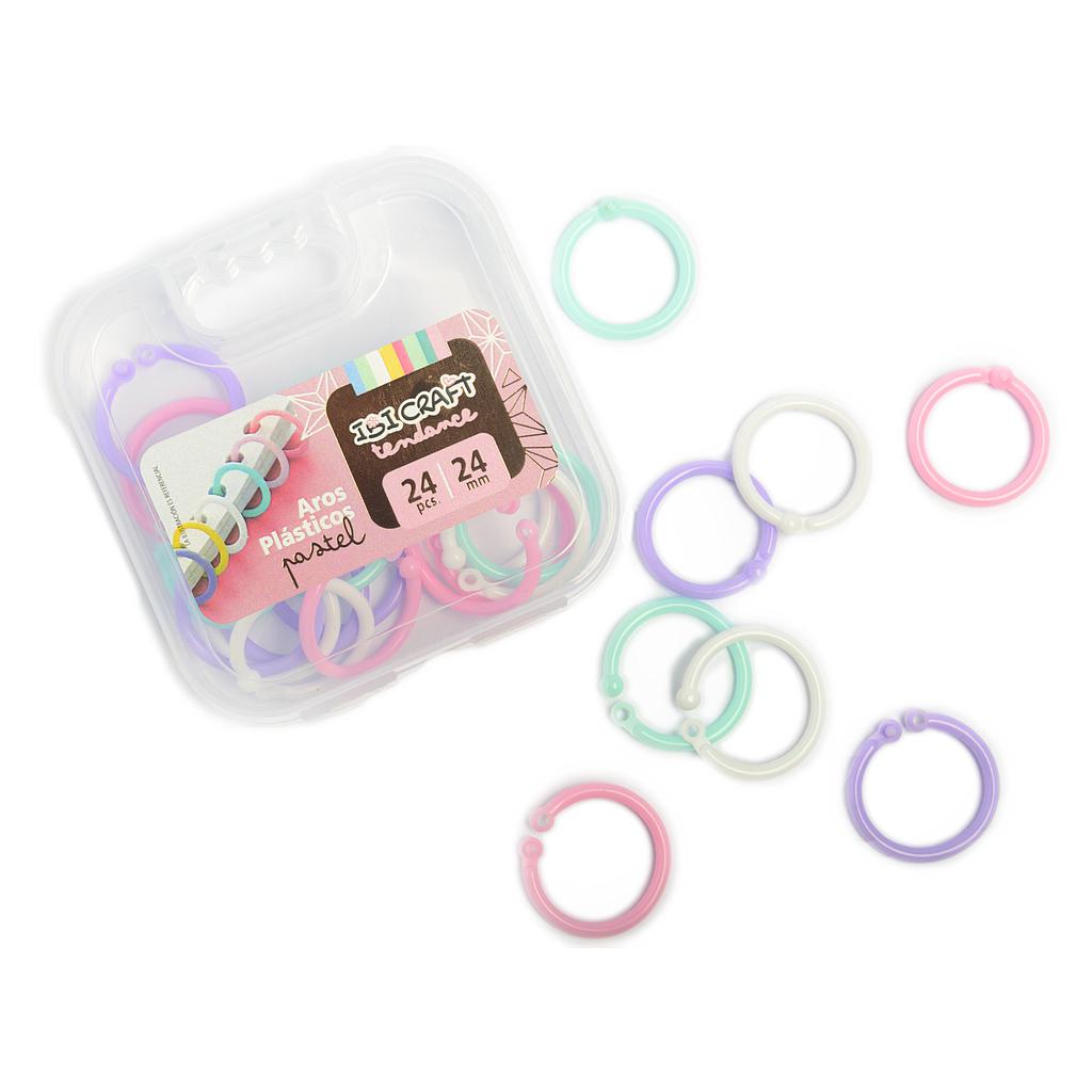 AROS DE ENCUADERNACION IBI CRAFT PASTEL 24MM X 24 UNIDADES