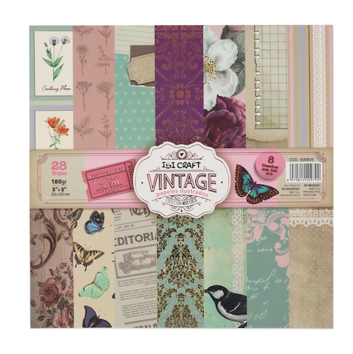 BLOCK IBI CRAFT PAPELES ILUSTRADOS 28 HOJAS 20X20CM.