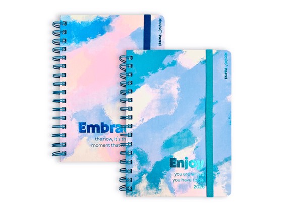 AGENDA MOOVING PASTEL SEMANAL C/ESPIRAL 15 X 21 CM.