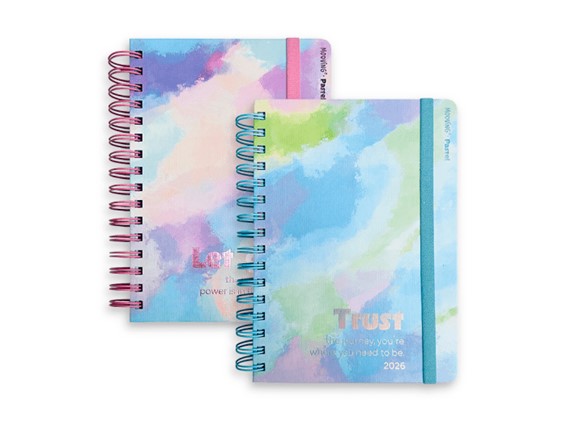 AGENDA MOOVING PASTEL 2 DIAS X HOJA C/ESPIRAL 10 X 15 CM.