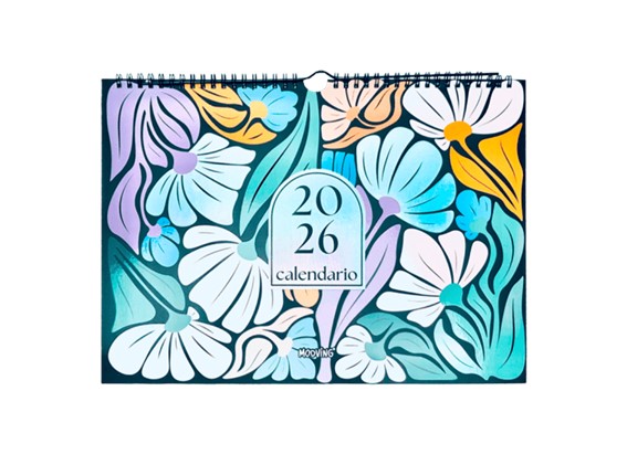 CALENDARIO MOOVING FLORAL MENSUAL 25 X 35 CM.