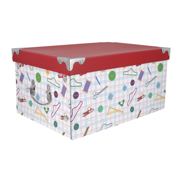 CAJA CON TAPA Y HERRAJES MEDIANA 38X27X19 CM.