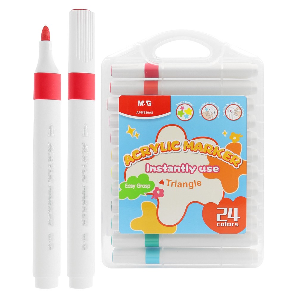 MARCADOR DE PINTURA ACRILICA M&amp;G X 24 COLORES