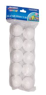 ESFERA DE ESPUMA PLAST 4.5CM X 8 UNIDADES