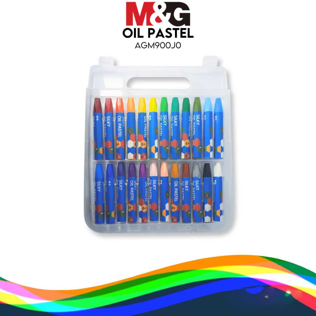 PASTELES AL OLEO M&amp;G ESTUCHE PLASTICO X 24