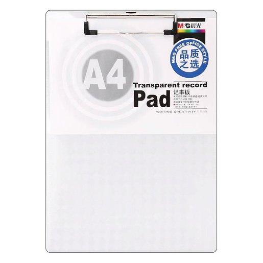 TABLA CON APRIETA PAPEL M&amp;G ACRILICO TRANSPARENTE