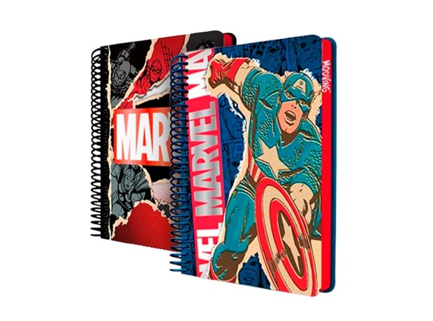 CUADERNO MOOVING MARVEL TAPA DURA 14 X 21 CM. 96 HOJAS