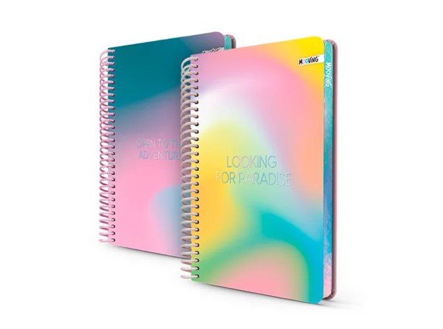 CUADERNO MOOVING PASTEL TAPA DURA 21 X 28 CM. 96 HOJAS