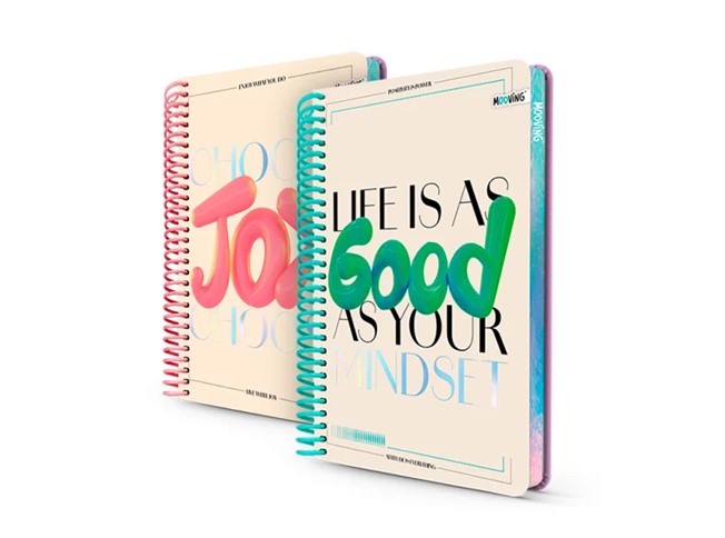CUADERNO MOOVING BALLON TAPA DURA 21 X 28 CM. 96 HOJAS
