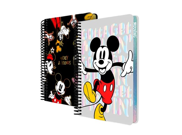 CUADERNO MOOVING MICKEY TAPA DURA 21 X 28 CM. 96 HOJAS