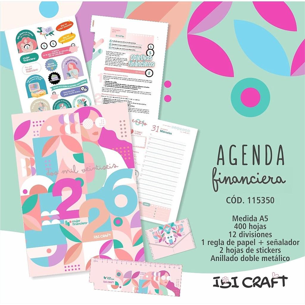 AGENDA IBICRAFT FINANCIERA DIA X HOJA CON ESPIRAL 14.5 X 21 CM.