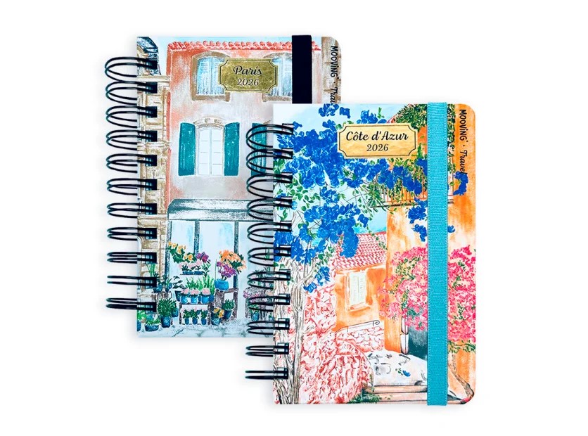 AGENDA MOOVING TRAVEL 1 DIA X HOJA C/ESPIRAL 10 X 15 CM.