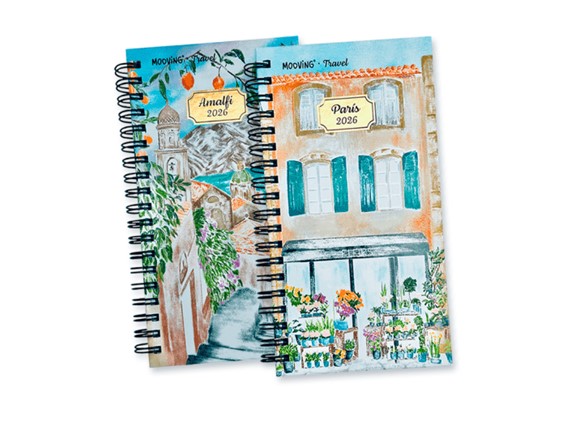AGENDA MOOVING TRAVEL SEMANAL C/ESPIRAL 9 X 17 CM.