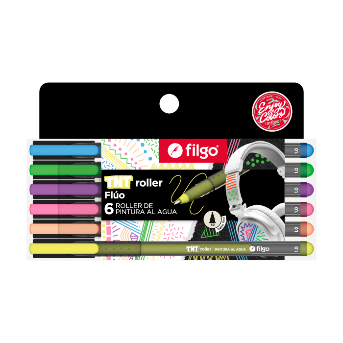 ROLLER DE PINTURA FILGO FLUO 1.0 X 6 COLORES