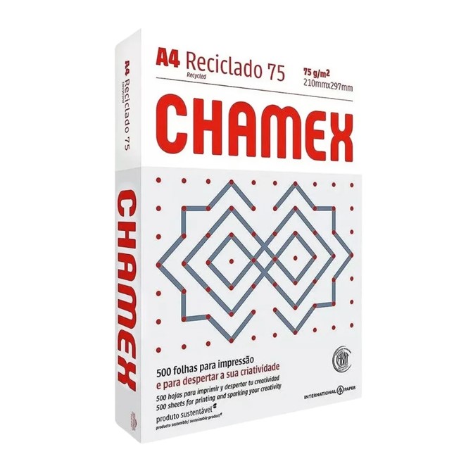 PAPEL CHAMEX A4 RECICLADO ECOLOGICO 75 GRAMOS X 500H.