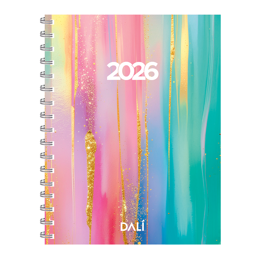 AGENDA DL MULTICOLOR SEMANAL 18x23 TAPA DURA C/ESPIRAL