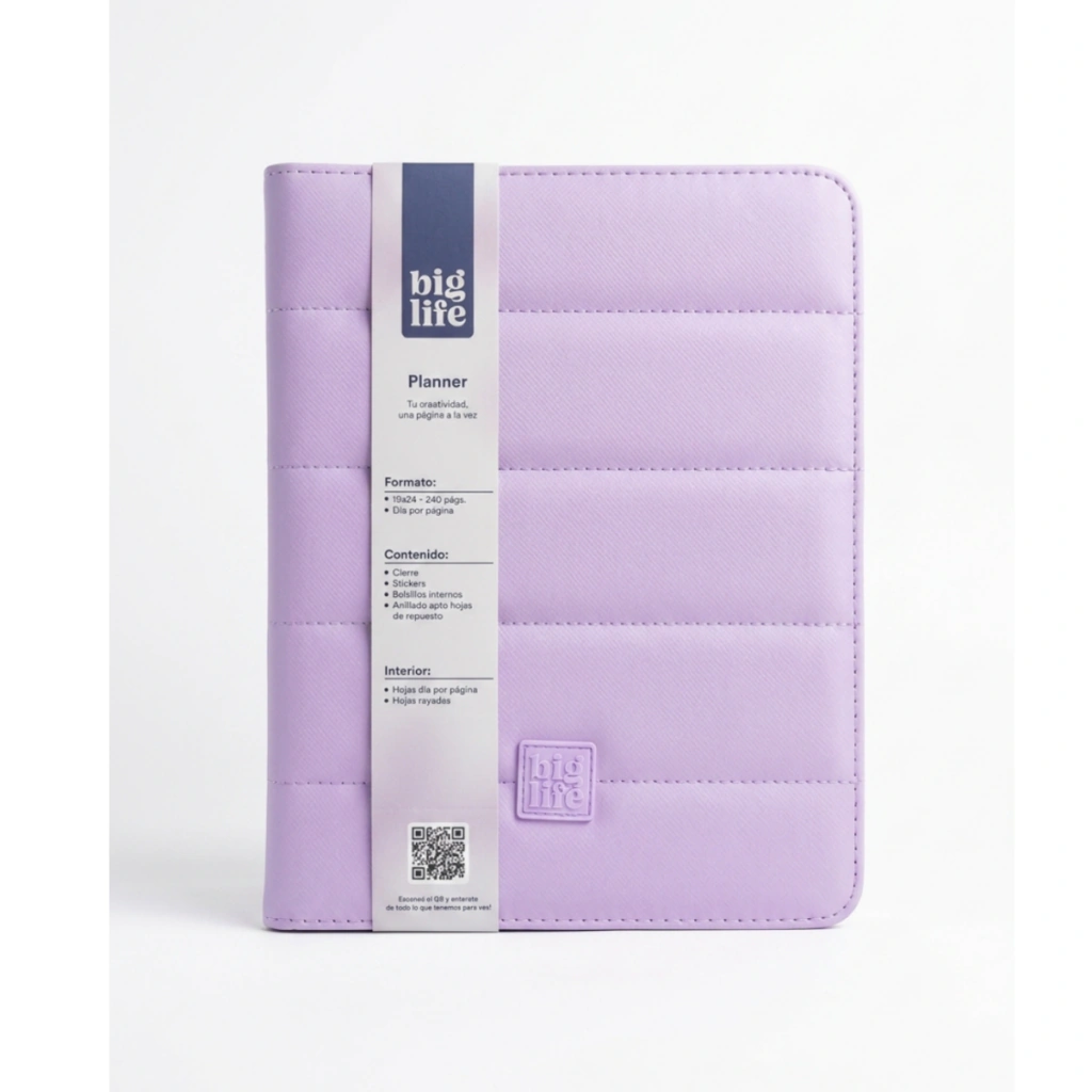 AGENDA BIG LIFE PUFFER DIARIA PERMANENTE 19x24CM.CON CIERRE