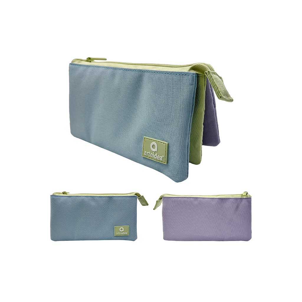 CARTUCHERA ARTEIDEA TRIPLE PASTEL Medidas: 22x11x5cm