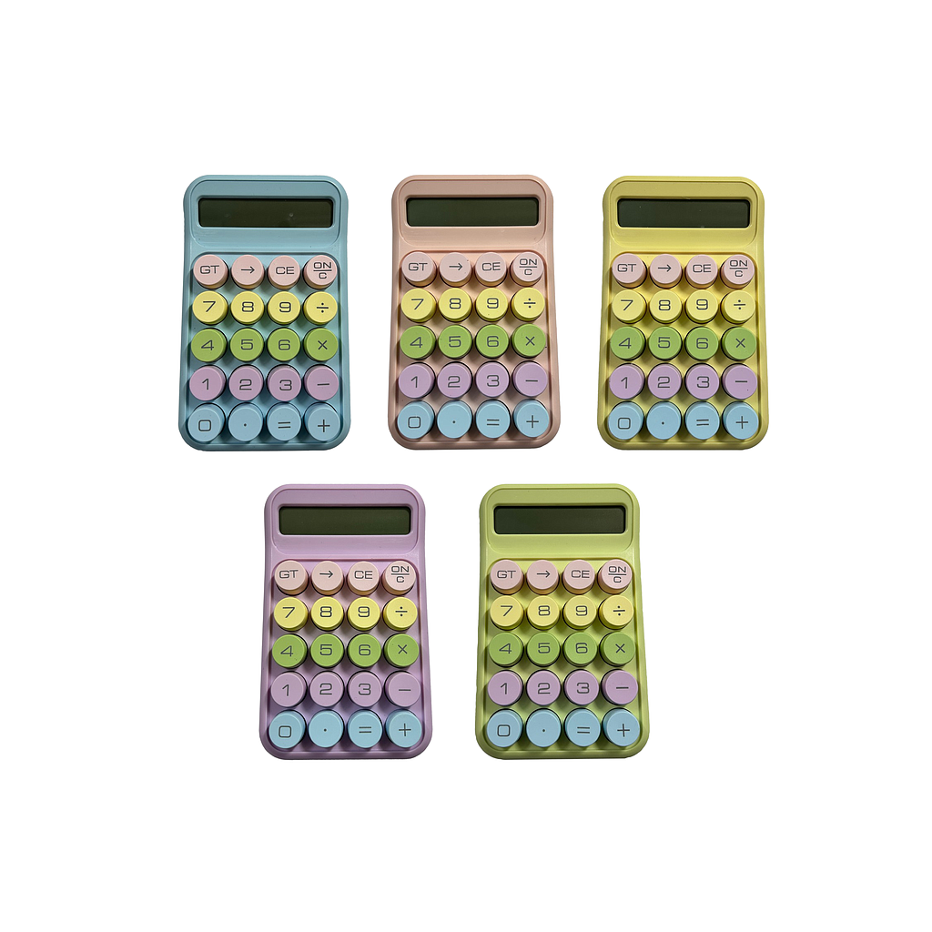 CALCULADORA DEXIN PASTEL 10 DIGITOS 8x14cm.