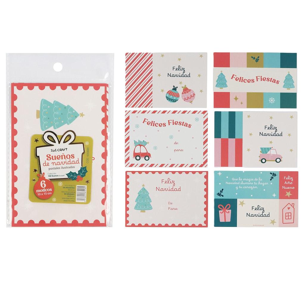 POSTALES IBI CRAFT NAVIDEÑO SET X 6