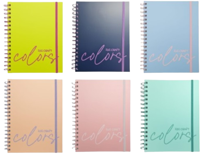 CUADERNO IBI CRAFT COLORS 100 HOJAS 10 X 15CM.