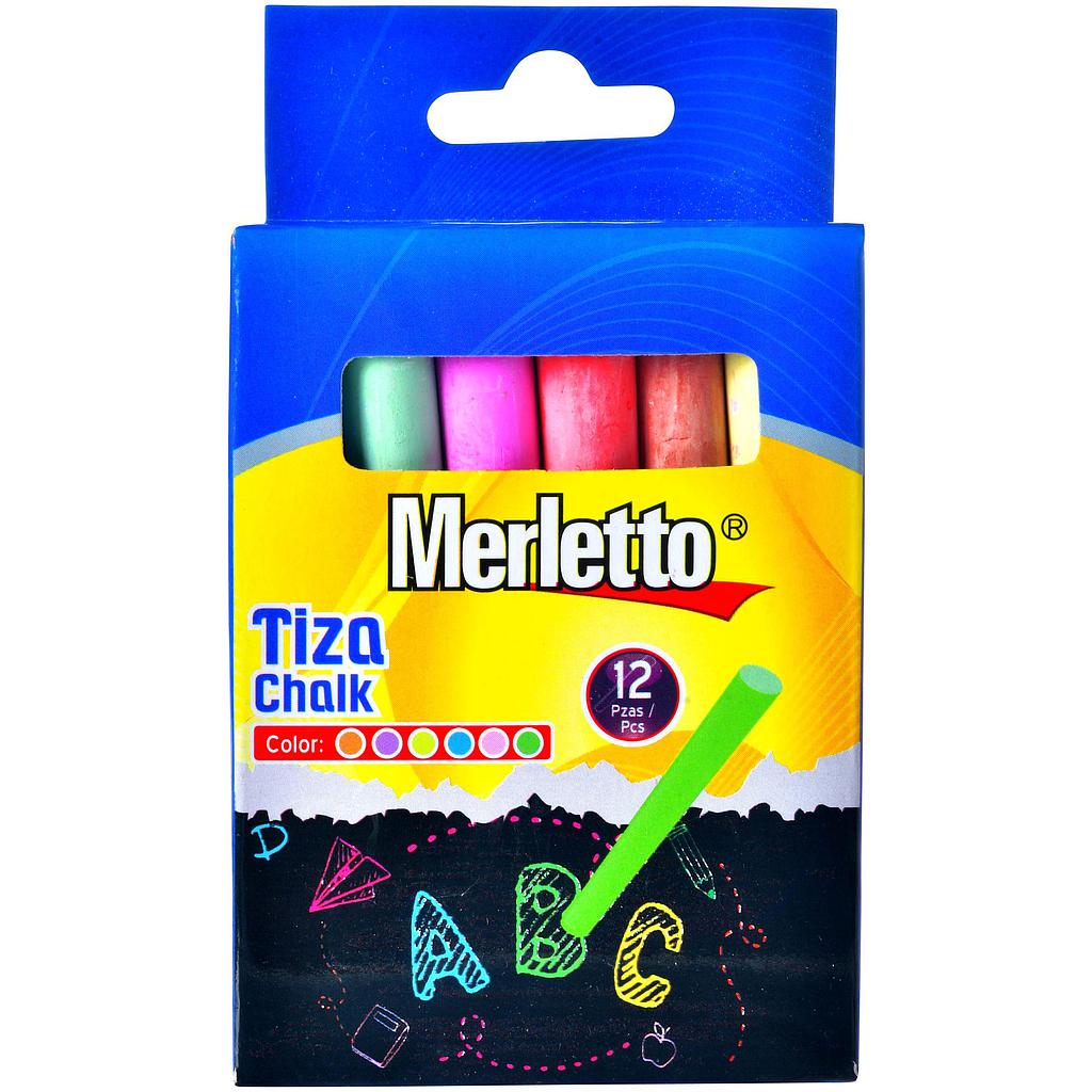 TIZA COLOR MERLETTO CAJA X 12