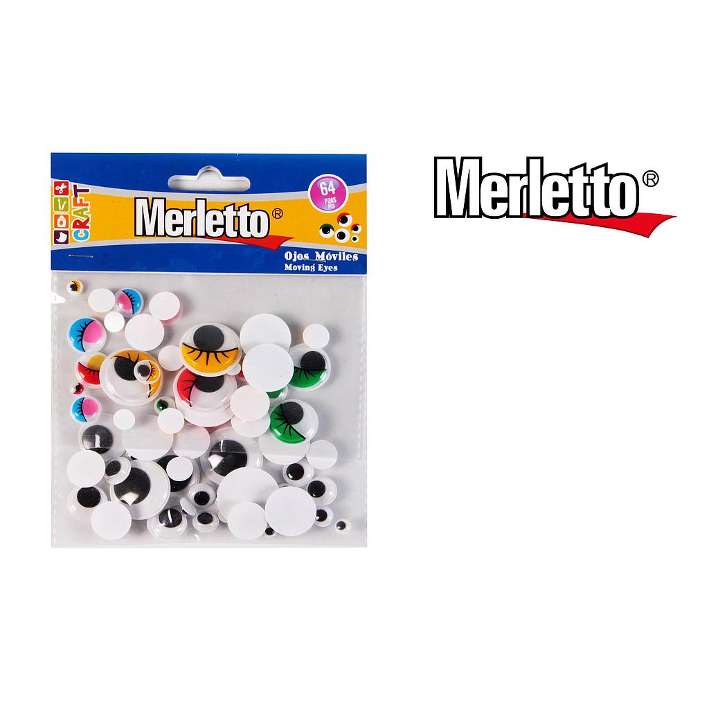 OJITOS MOVILES MERLETTO SURTIDOS X 64 UNIDADES