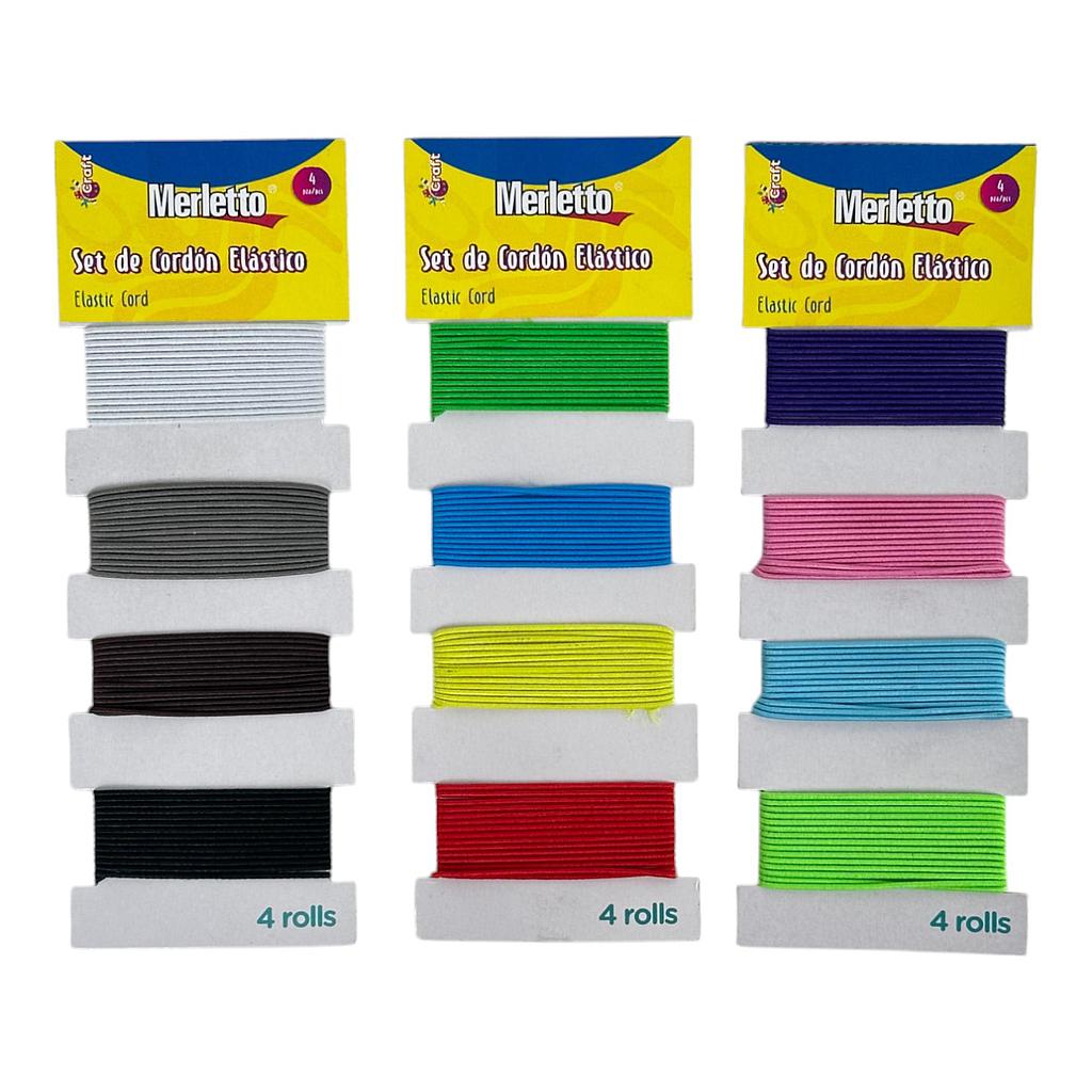 CORDON ELASTICO MERLETTO X 4 UNIDADES
