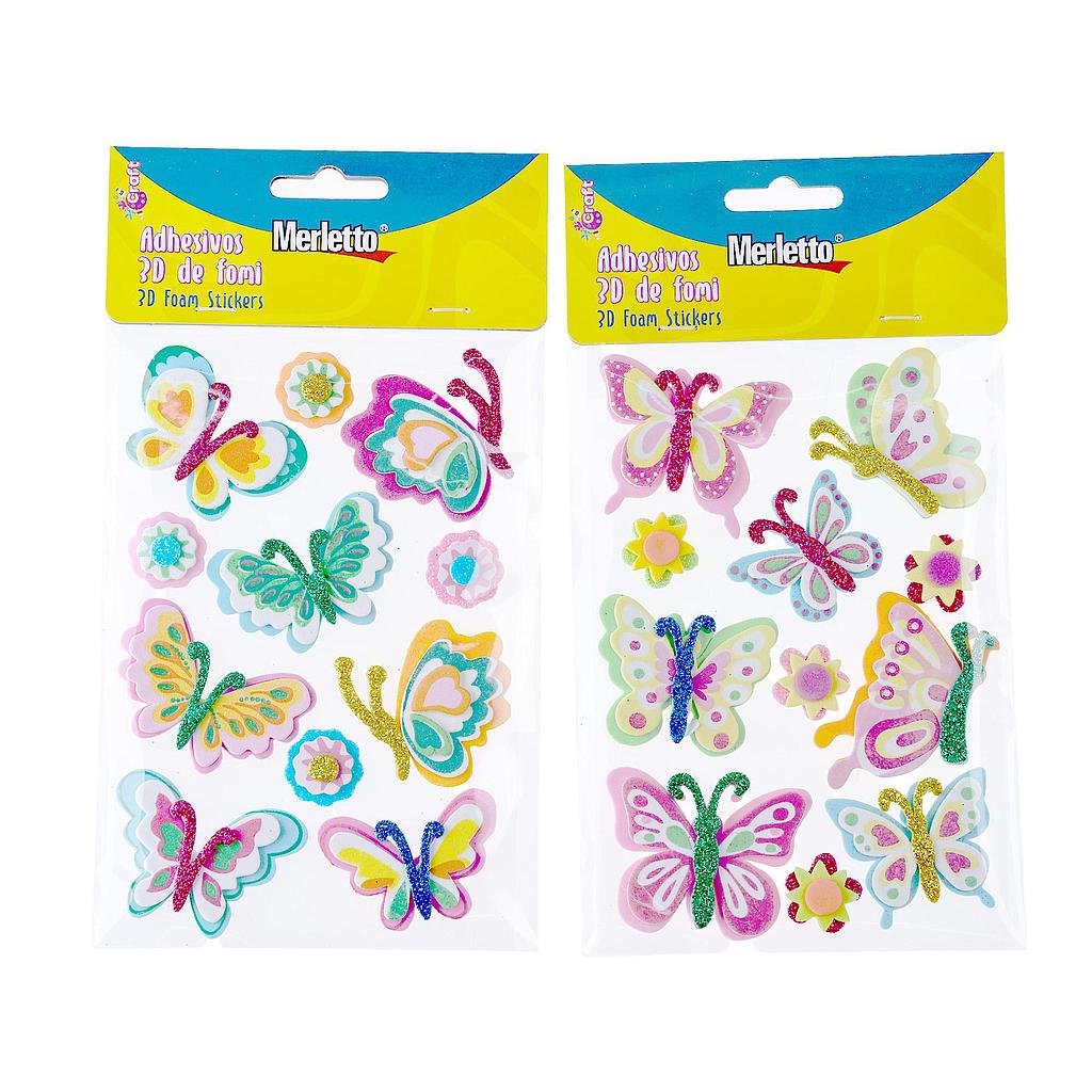 STICKER FOMI MERLETTO 3D MARIPOSAS