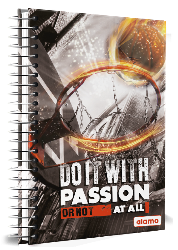 CUADERNOLA ALAMO SPORTS TAPA DURA 200 HOJAS 19 X 27CM.