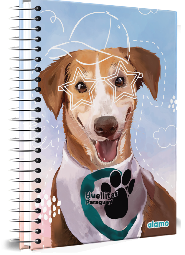 CUADERNOLA ALAMO PET TAPA DURA 200 HOJAS 19 X 27CM.