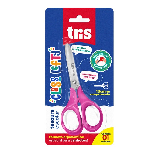 TIJERA ESCOLAR TRIS LEFTY PARA ZURDOS 13CM