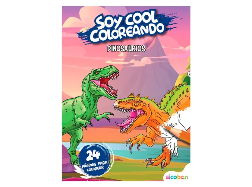 LIBRO DE COLOREAR SICOBEN SOY COOL - DINOSAURIOS