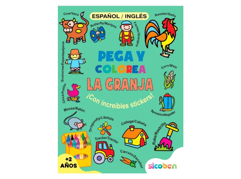 LIBRO DE ACTIVIDADES SICOBEN PEGEA Y COLOREA LA GRANJA