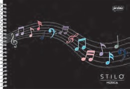CUADERNO JANDAIA STILO MUSICA PENTAGRAMADO TAPA DURA 14X21CM. 80 HOJAS