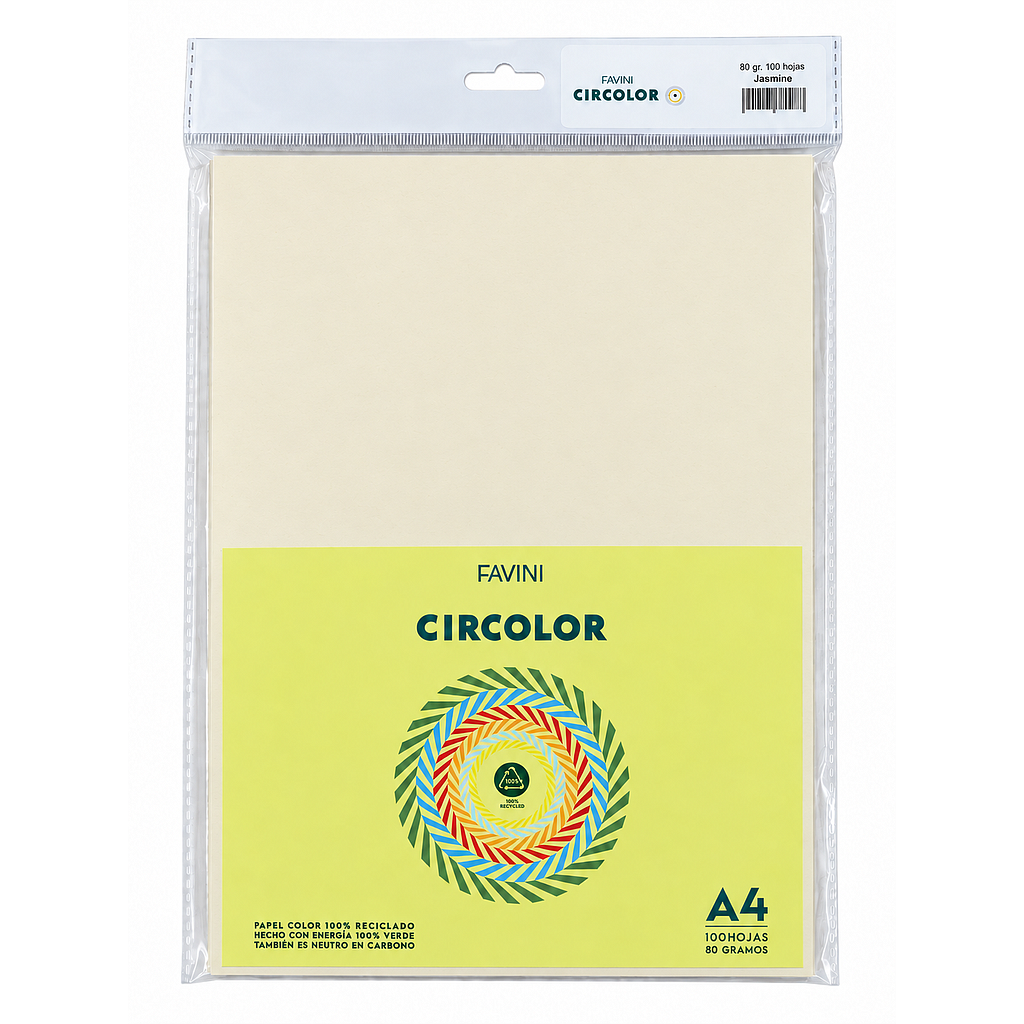 PAPEL A4 COLOR RECICLADO FAVINI X 100 HOJAS