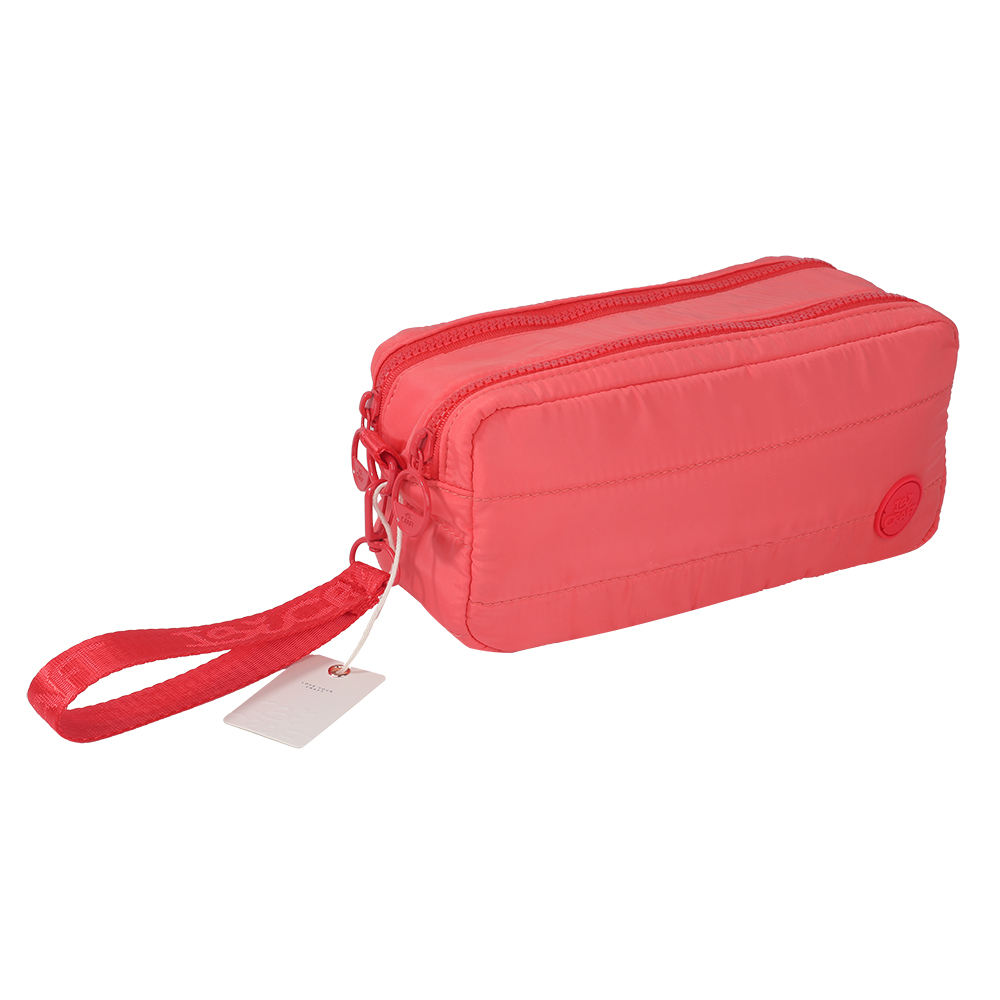 CARTUCHERA IBI CRAFT ROJO 2 CIERRES 23x10x9CM.