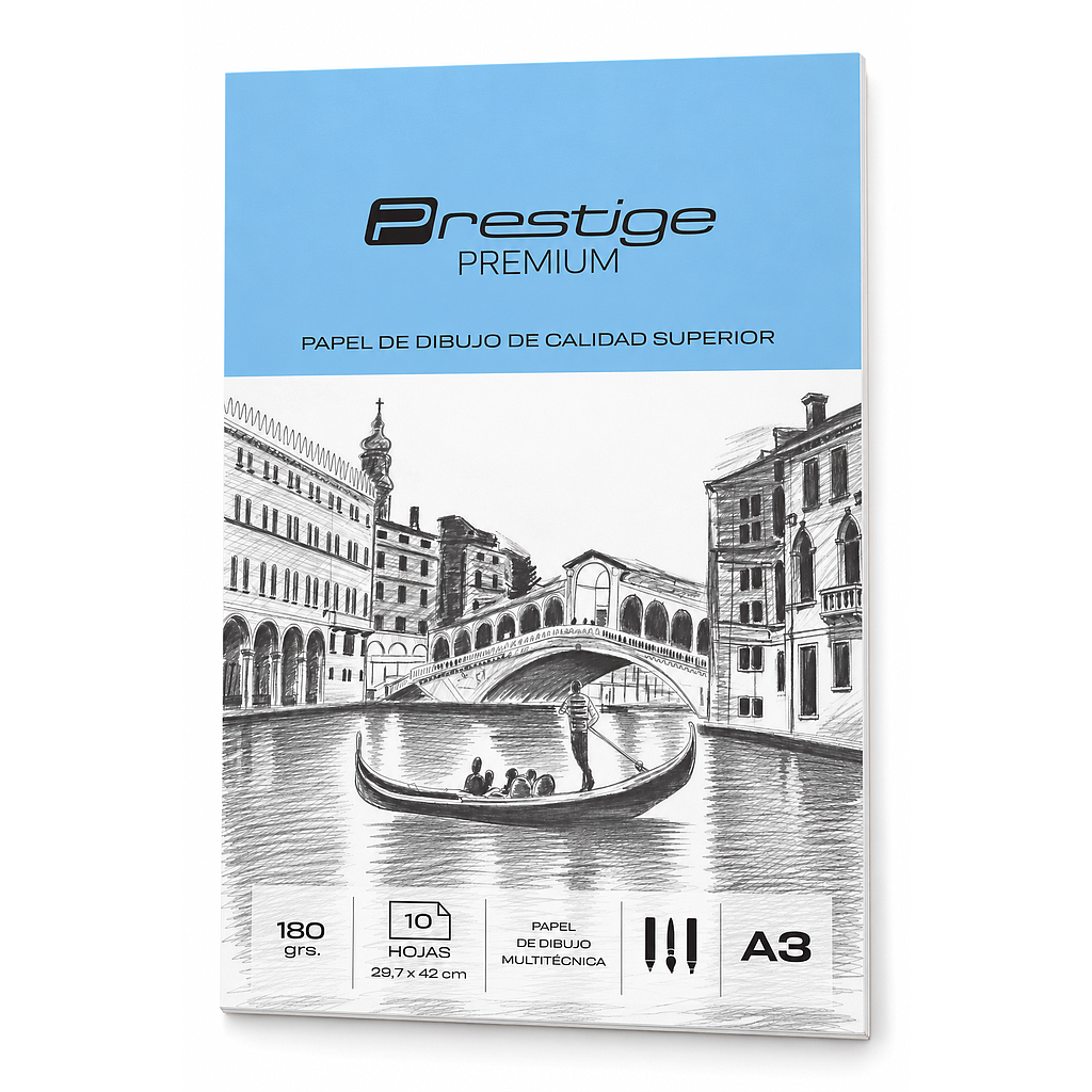 BLOCK PRESTIGE A3 180 GR. X 10 HOJAS